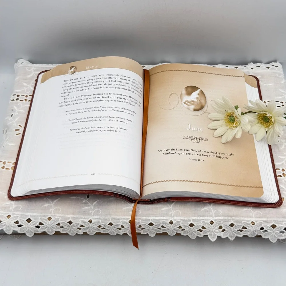 Thomas Nelson Jesus Calling Brown Leatherette 365 Daily Devotional 2013 OS Book